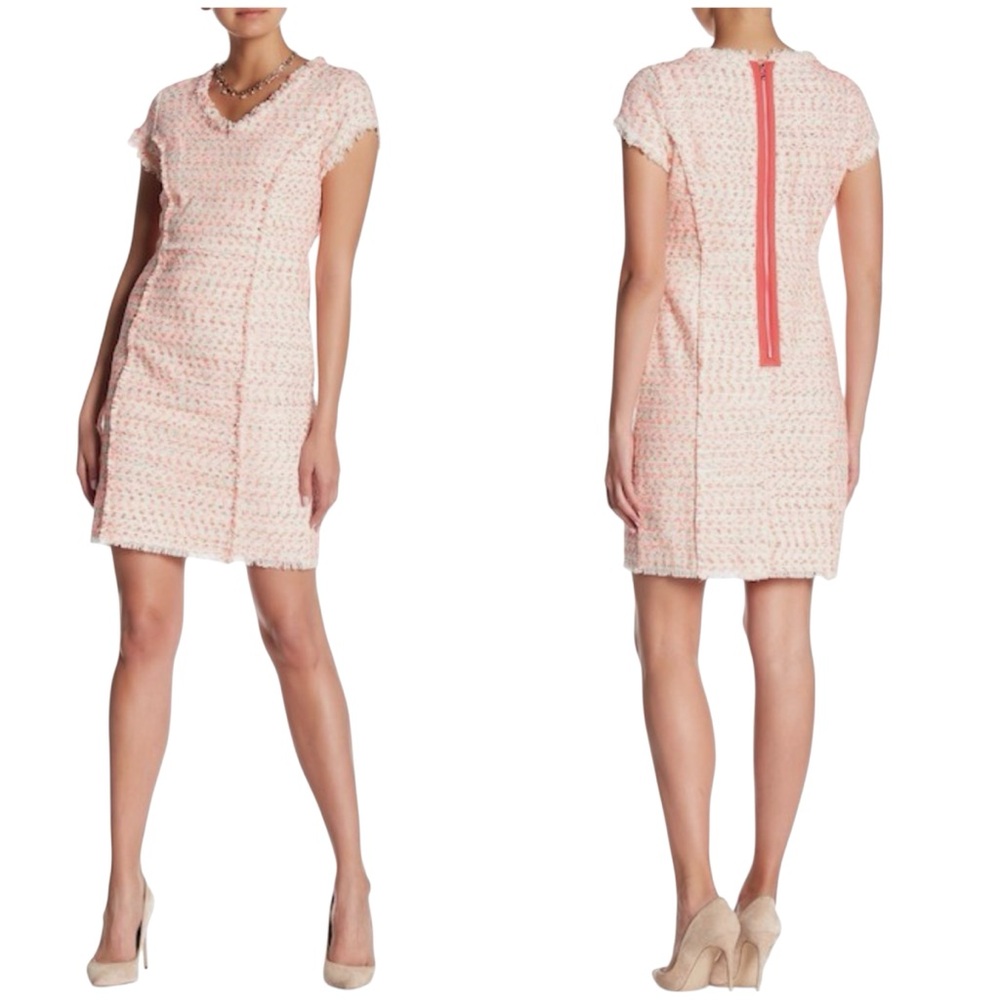 NWT Nanette Lepore Frayed Trim Boucle Dress Size 16